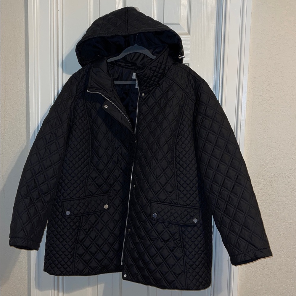 Catherine’s Black Quilted hooded Jacket size XXXL - Picture 9 of 9
